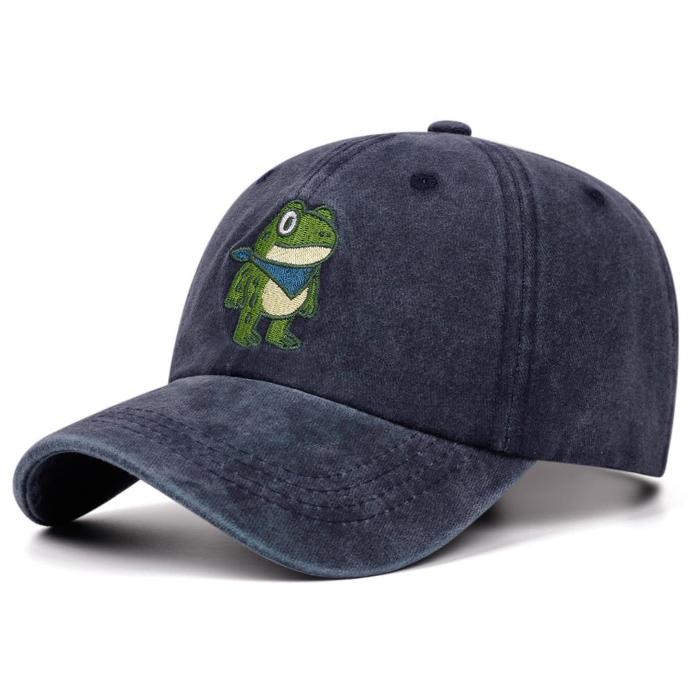 

Cartoon Cute Frog Washed Retro Embroidery Cowboy Baseball Caps Women Men Outdoor Casual Duck Hats 55-59cm