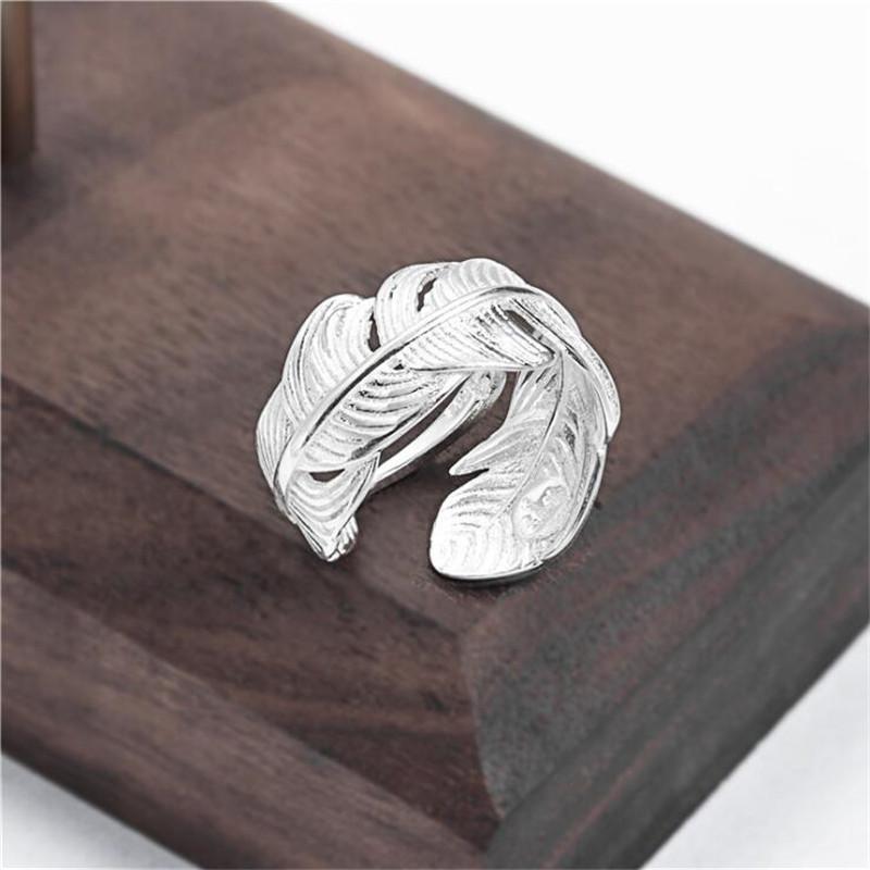 Stylish Feather Leaf Creative Open Ring