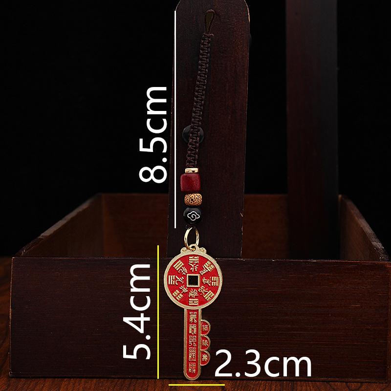 

2025 new red oil mountain ghost spends money on golden key men s bag gossip heaven official blessing double-sided pendant keychain