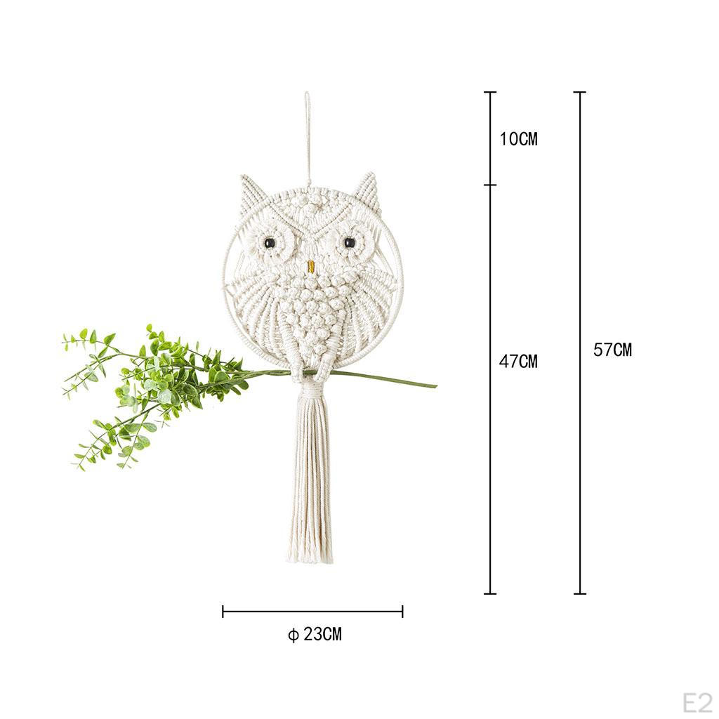 Moon Woven Owl Tapestry Pendant Wall Hanging Decoration Handmade Art Wedding Party Ornament