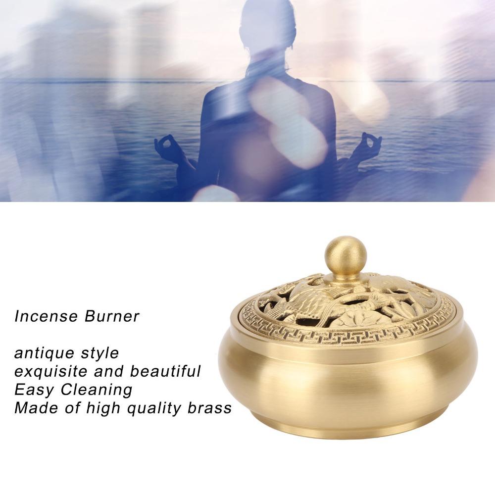3pcs With Lid Incense Burner Holder Brass Brass Incense Burner  For Home Yoga Spa Decor