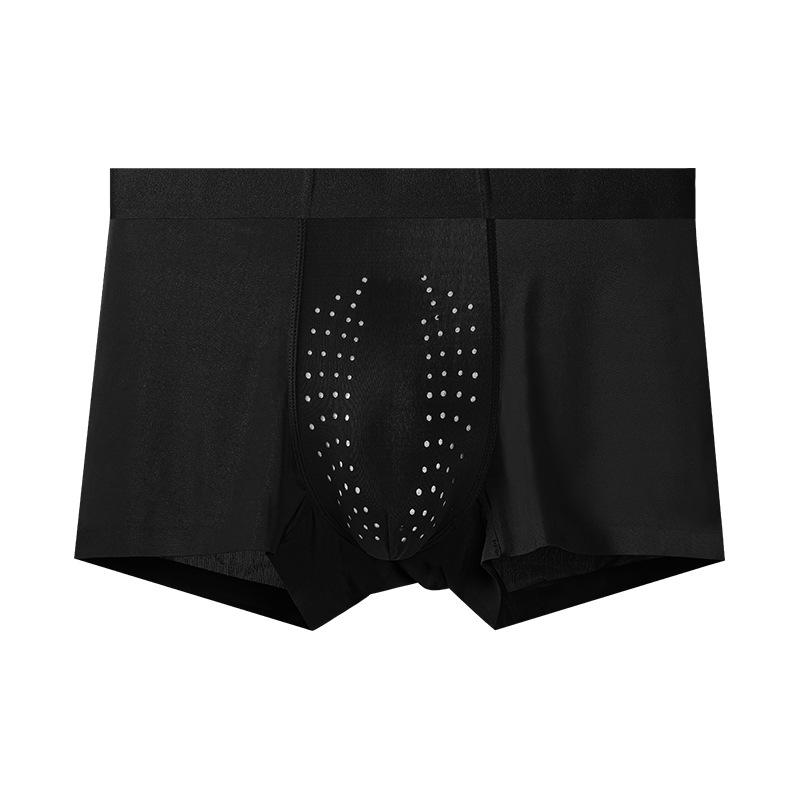 Men's Summer Lightweight Silk Anti Bacterial Breathable Comfortable Seamless Crotch Underwear