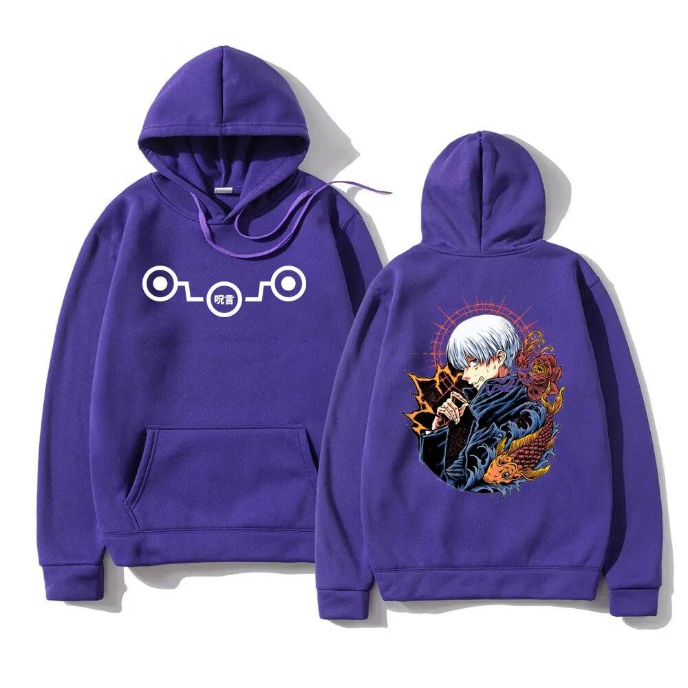 Anime Jujutsu Kaisen Oboustranný potisk Mikina Unisex Dámské Vintage Oversized Volné Topy Mikiny Unisex Mikina Inumaki Toge s kapucí