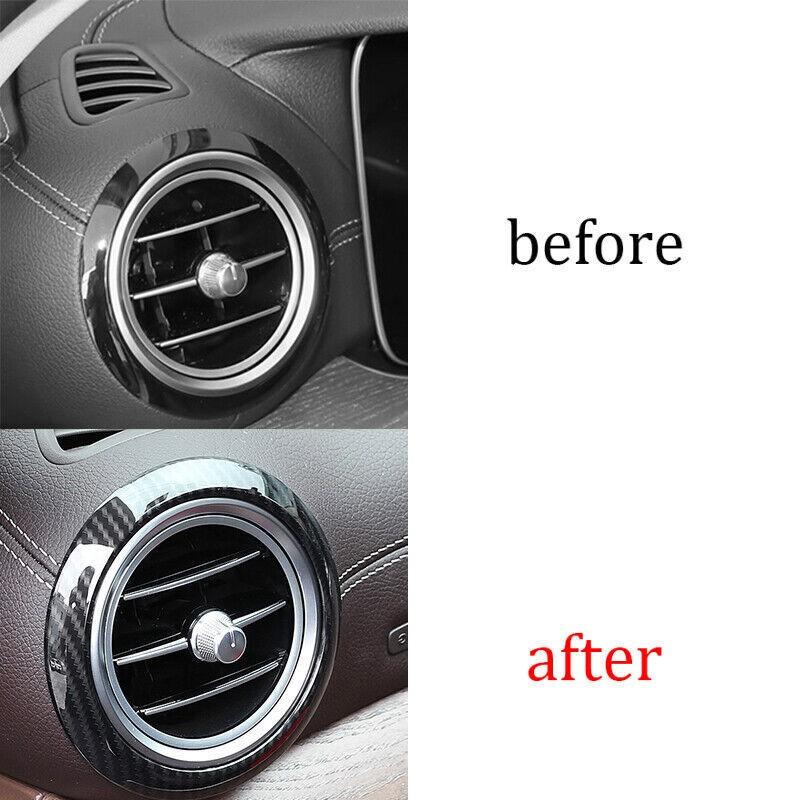 For Benz E-Class W213 2016-2021 Carbon Fiber Front Side Vent Overlay Cover Trim