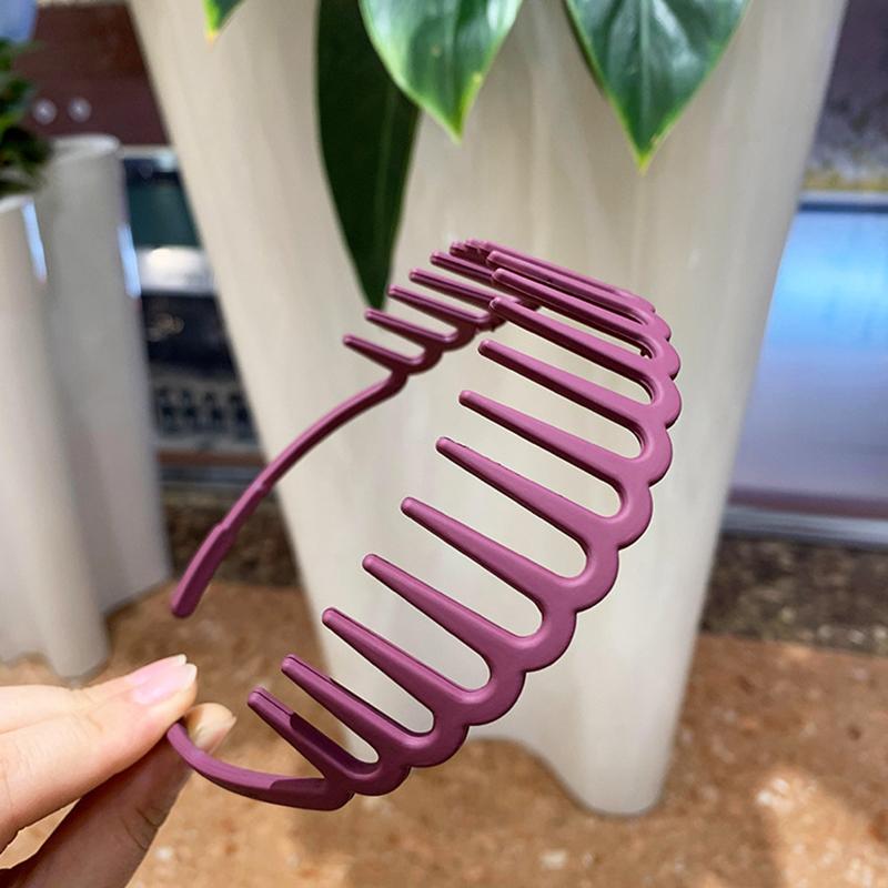 Bentiță Val Bentițe Păr Rășină Maro Val Bentiță cu Dinți Subțire Antiderapant Femei Makkeup Pieptene Păr Bandă Zigzag Bentiță Crestată