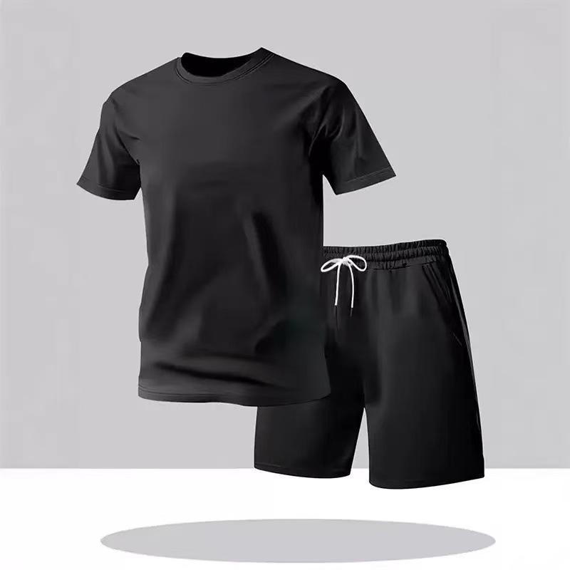 Men's Quick-Dry Short-Sleeve Sports T-Shirt & Shorts - Breathable Summer Running & Basketball Set