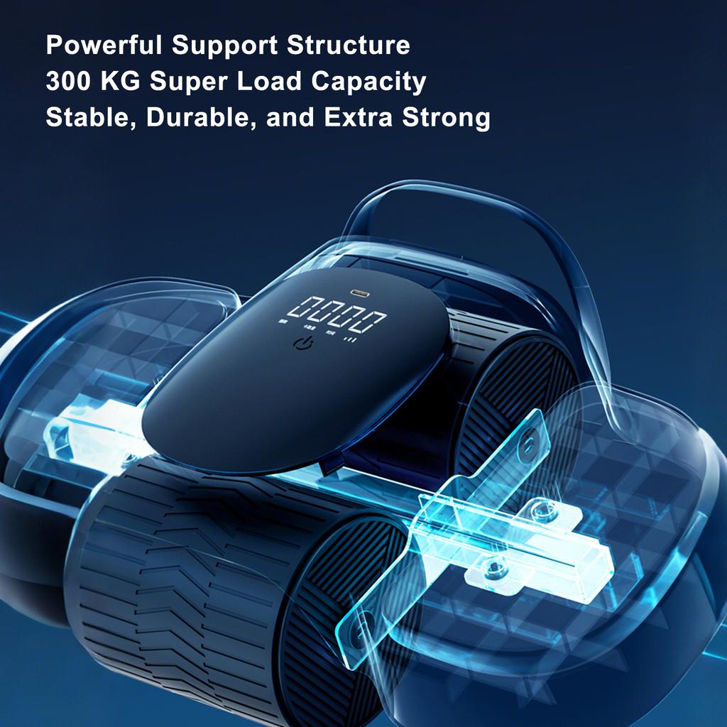 Upgraded Ab Roller with Elbow Support,Auto Rebound & LCD Display – Includes Knee Pads,Timer & Core Trainer,Perfect for Home Workouts Black