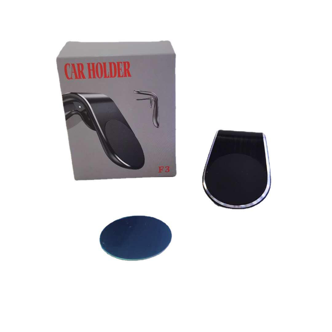 Best-Selling L-Shaped Magnetic Phone Holder: Aluminum Alloy Car Mount with Strong Grip for Navigation чёрный