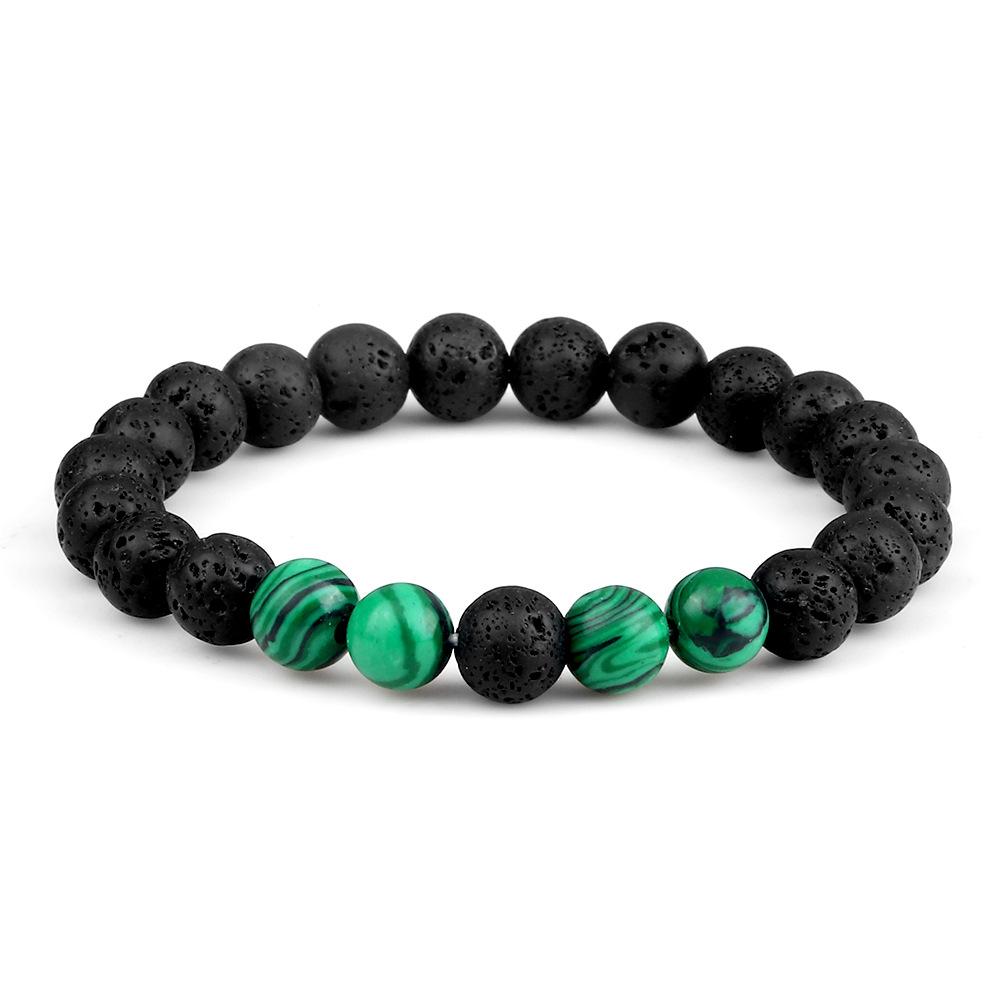 Distance Bracelet For Women Couples 8mm Natural Volcanic Rock Black Matte Blue Turquoises Beaded Stone Bracelets Men Jewelry