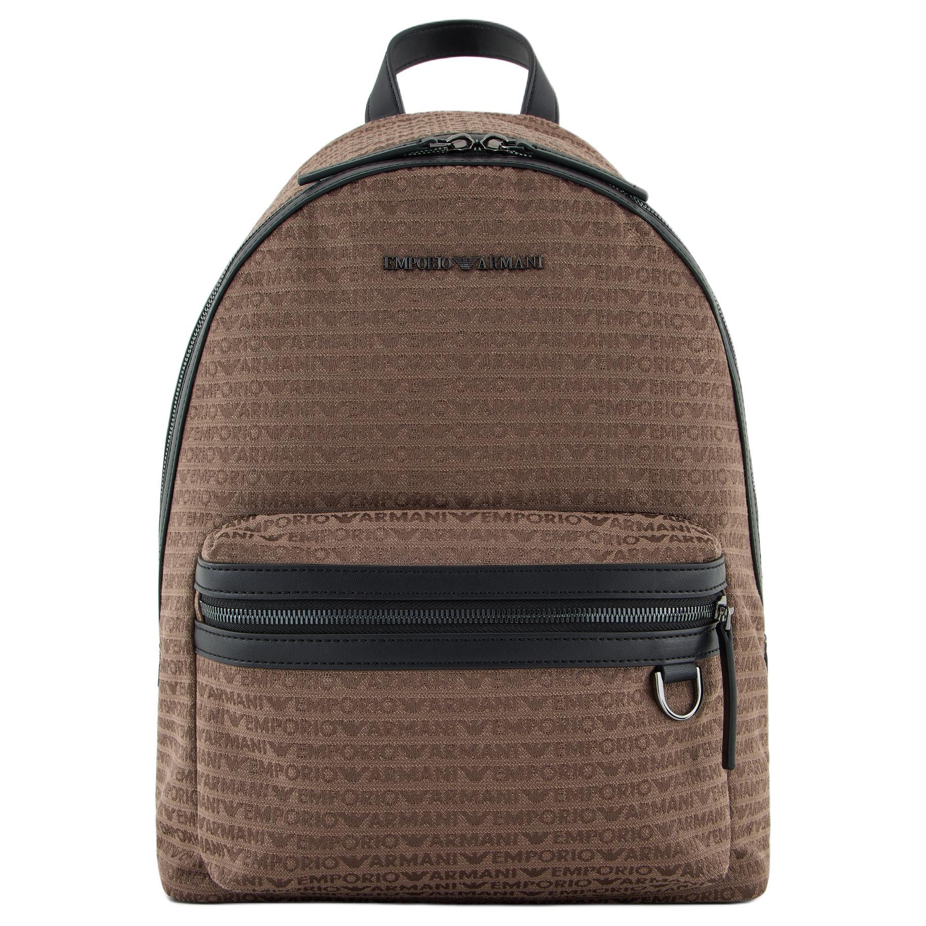 Emporio Armani Jacquard Logo Cotton Backpack