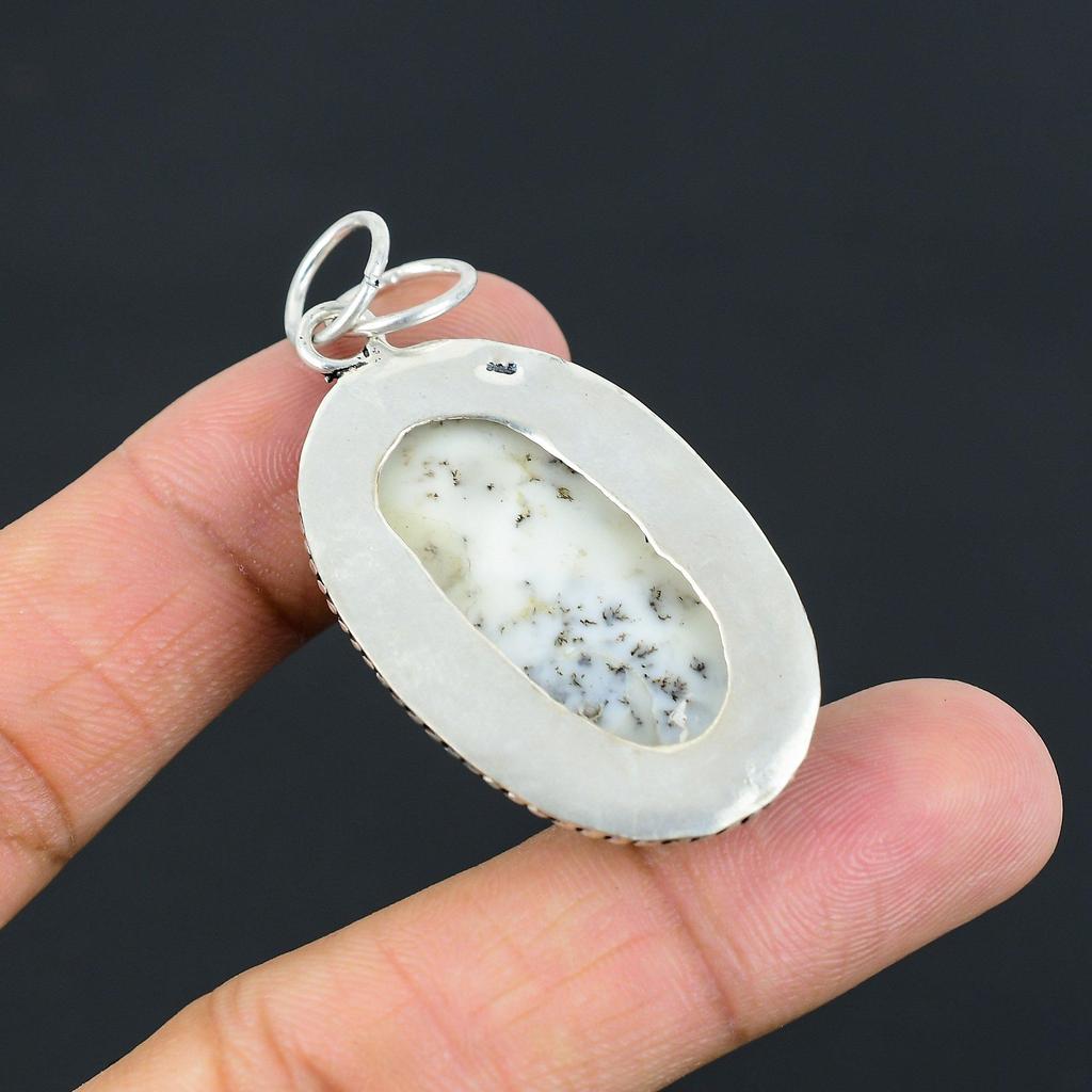 Daughters Day Sale Dendrite Opal Gemstone 925 Sterling Silver Sister New Pendant