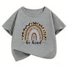 Fashion Rainbow Leopard Print TShirt Printed T Shirt Girls Summer Clothes Short Sleeve Tops TShirts Cute Girls Clothing