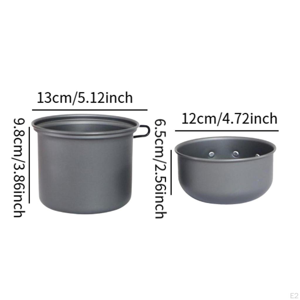 Oală de Supă pentru Camping cu Mâner Pliabil Echipament de Gătit în Aer Liber Oală de Stoc Antiaderentă pentru Picnic
