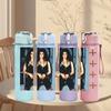 1PC Black Female Portrait A C 750ml Sports Water Bottle Leakproof Straw Lid Outdoor Office Home