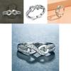 Elegant Silver Alloy Infinity Ring With Sparkling For Trendy Fashion Lovers