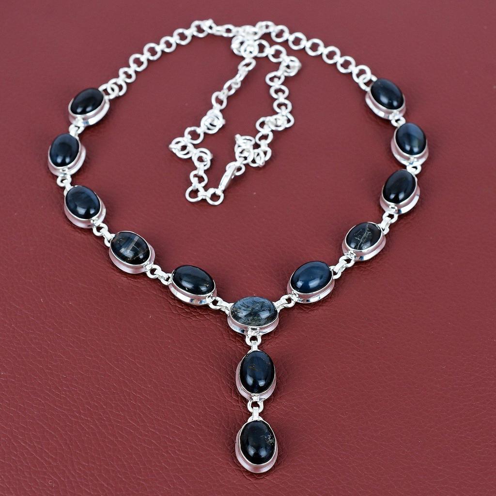 Pietersite Necklace Gemstone Necklace Handmade Jewelry 925 Sterling Silver Adjustable Chain Necklace Natural Pietersite Jewelry Wedding Gift