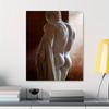 Framed - Artistic Figure Black and White Sculpture, Art Canvas Wall Poster, Ideal Gift for Bedroom and Living Room - Including Hanging Hardware