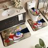 3pcs Ren and Stimpy Pattern Flannel Nonslip Absorbent Washable Decorative Bathroom Home Toilet Seat Cover Mat