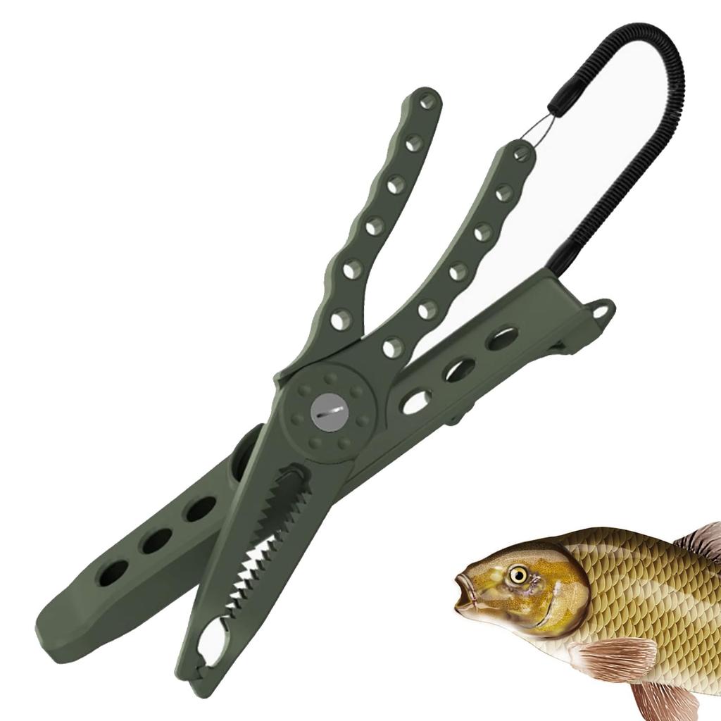 PAVIKE Fish Catcher, Fish Grip, Crocodile Grip, Fishing Pliers, Easy Grip, Portable, Toothed Design, Non-Slip, Fishing Tackle (Green)