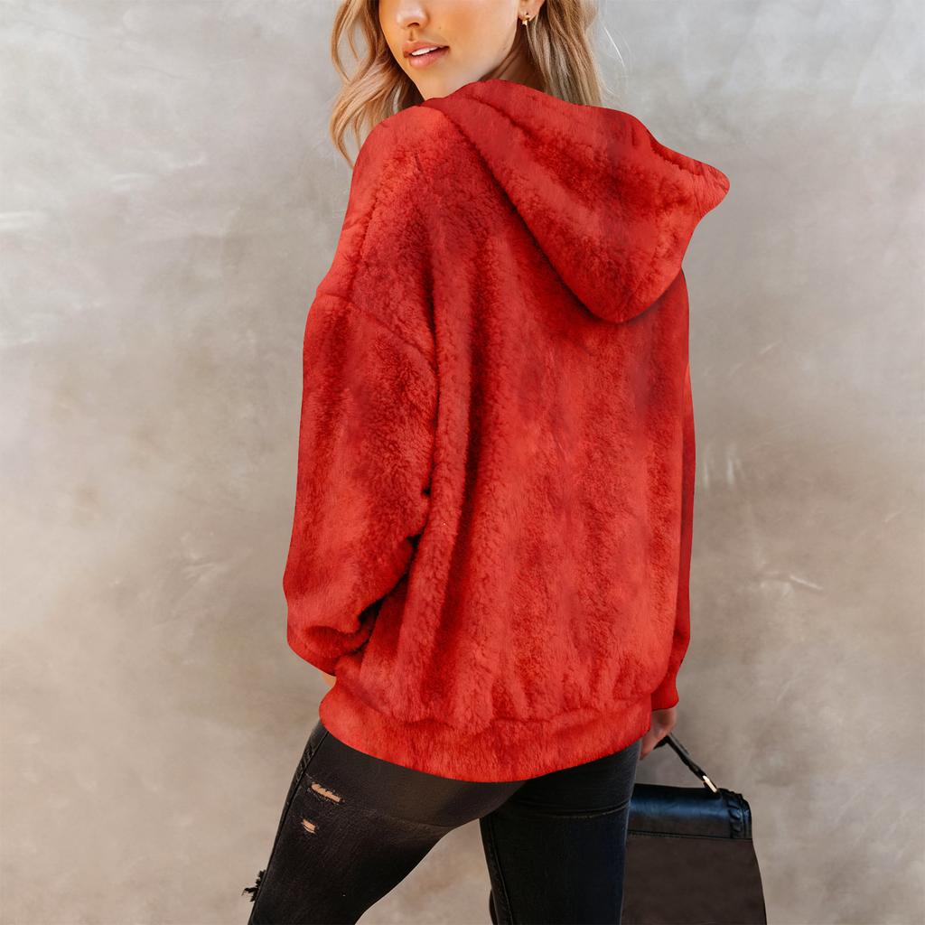 Dámské mikiny Oversized Zimní Plyšové Roztomilé Mikiny Pulovr Trendy Podzimní Zimní Oblečení
