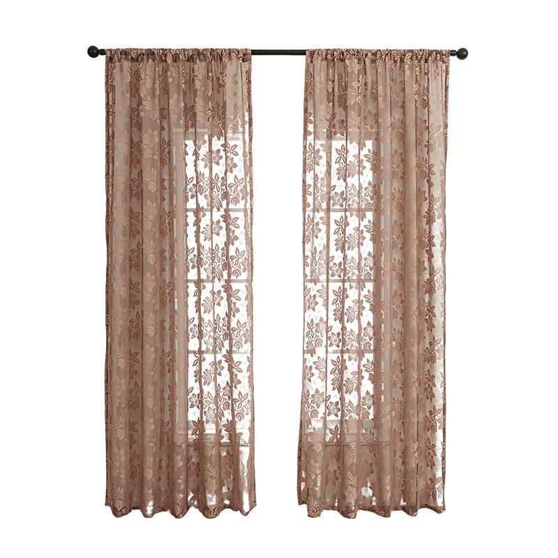 American Flower Lace Translucent Curtain Window Screen Finished Pastoral Small Fresh Bedroom Living Room Balcony