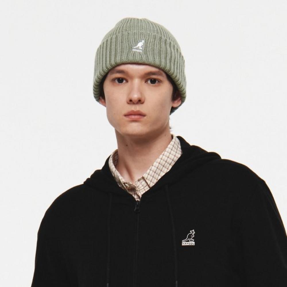 KANGOL Ребристая шапка из шерсти мериноса 3663 Шалфейно-зеленый OS