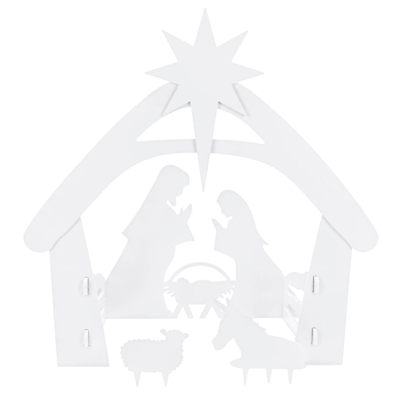 

Рождественское украшение для патио - 28-дюймовая уличная сцена Рождества - ПВХ, подходит для реквизита для уличного украшения One Size белый