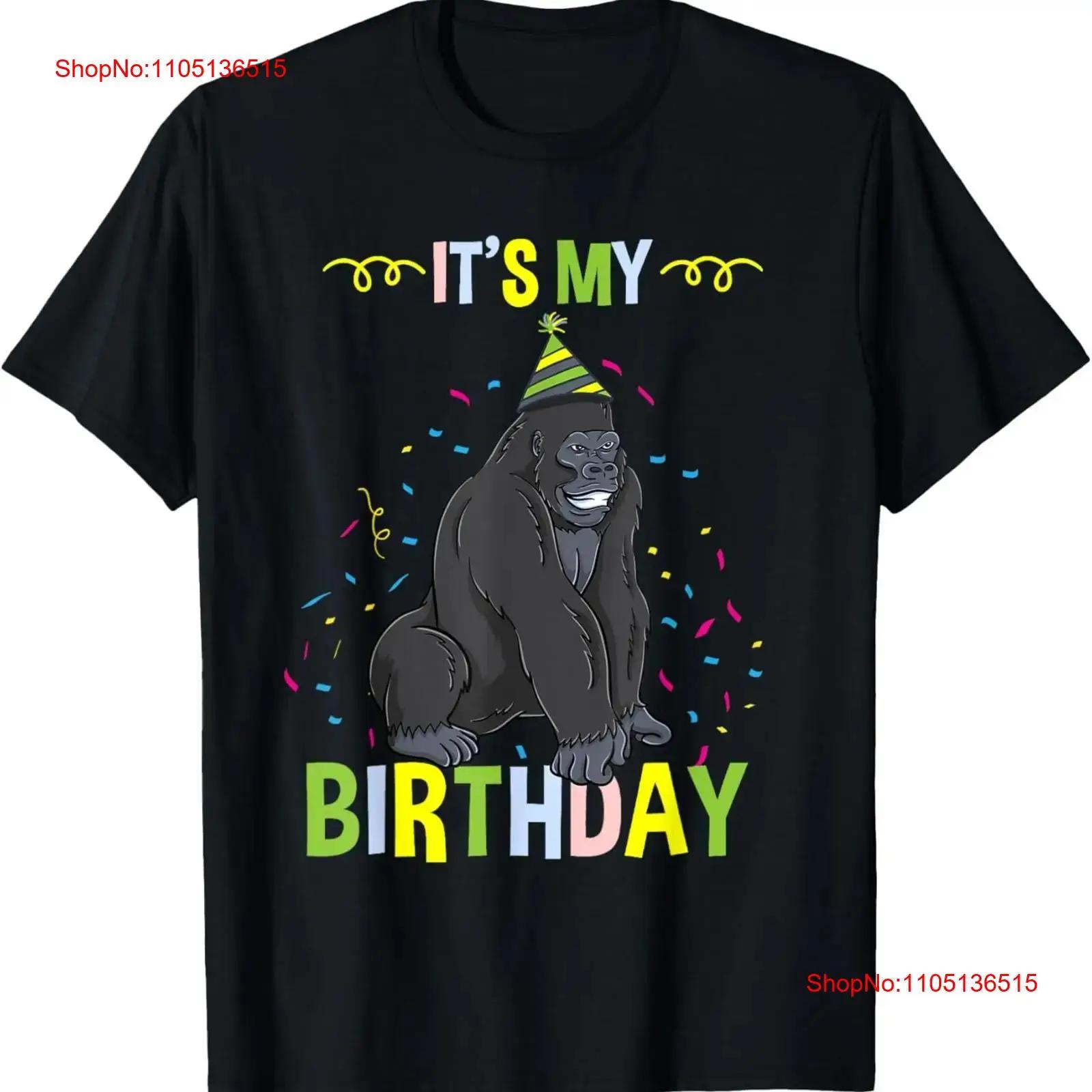 

Its My Birthday Gorilla T Shirt vintage Washed Versatile designer clothes streetwear Unisex Top For Everyday Wear homme Casual S разноцветный