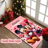 [Mickey Minnie Mouse Area Carpet] Easy Maintenance Chair Rug for Conference Room Use, Customize Name Floor Mat