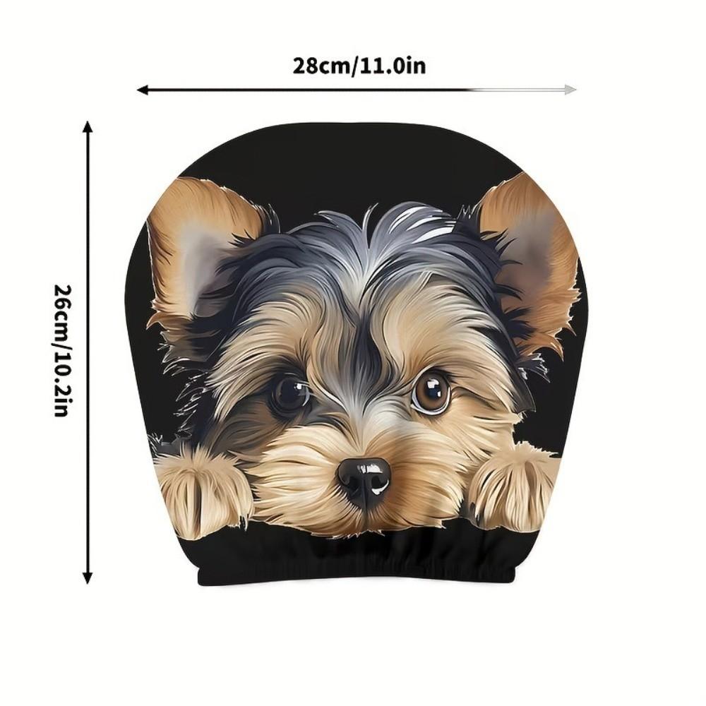 2PCS Soft Seat Headrest Protector Cartoon Dog Pattern Car Headrest Covers Car Seat