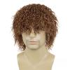 Synthetic Realistic Big Curly Wigs for Men Black Fluffy Elastic Curls Hair Short Afro Wig Daily Breathable Man Wig Daily Cosplay