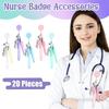 Macaron Nurse Pen Set Badge Mini Scalable Badge Accessories Ballpoint Pen Fluorescent Pen Folding Scissors Keychain