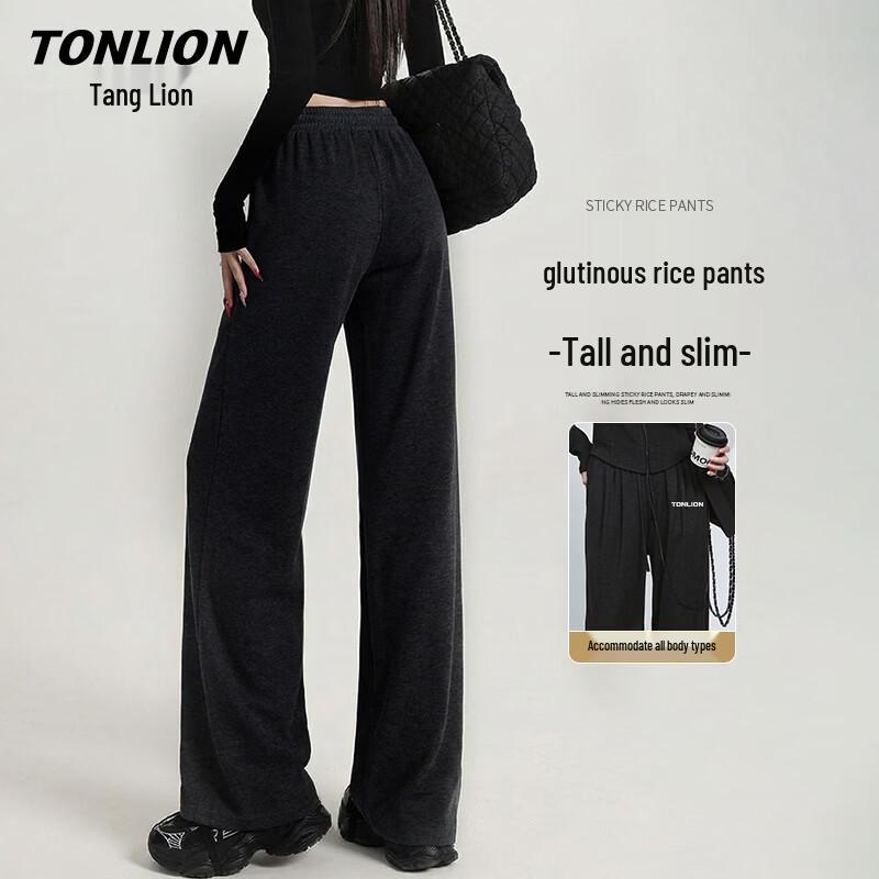

TonLion Women s High-Waist Straight-Leg Casual Pants XL