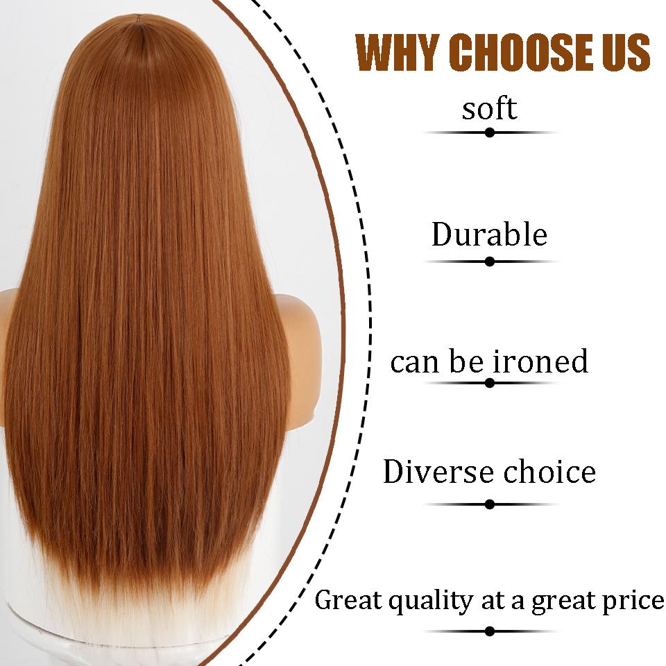 MISS WIG Zázvor Smíšené blond rovné vlasy Syntetická paruka Dámské Paruky Tepelně odolné ženy Denní cosplay Lolita Paruky Blond paruky