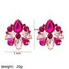 1 Pair Of Ins Wind Geometric Alloy Gold Plated Colored Glass Drill Fashion High Quality Sense Of Earrings