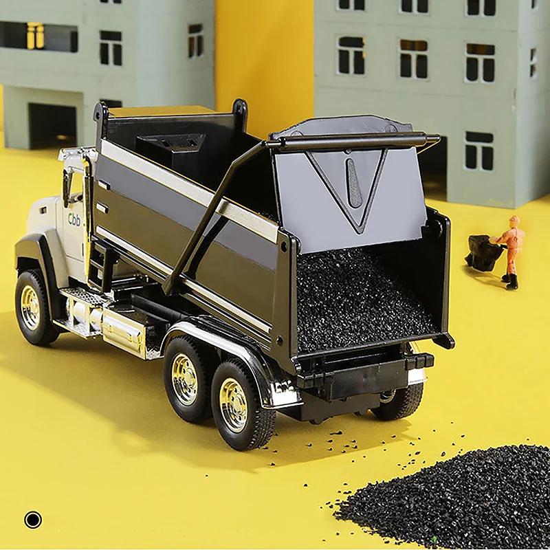 Conjunto de 3 Veículos de Engenharia de Metal com Puxar para Trás Escavadora Simulada Caminhão Trailer Carros de Brinquedo para Meninos Presente B246
