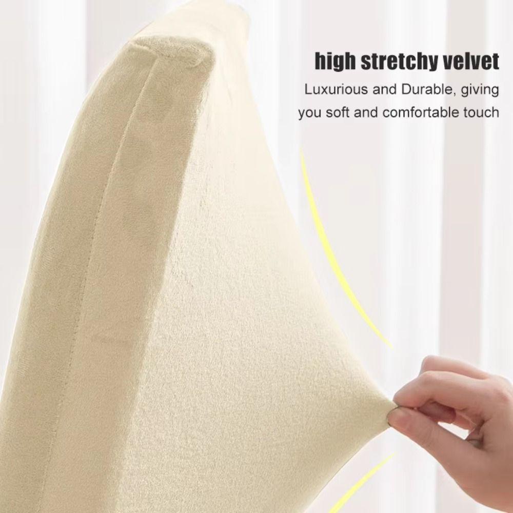 Dust-Proof Elastic Chair Slipcover Velvet Chair Protector Washable Plush Chair Cover Restaurant