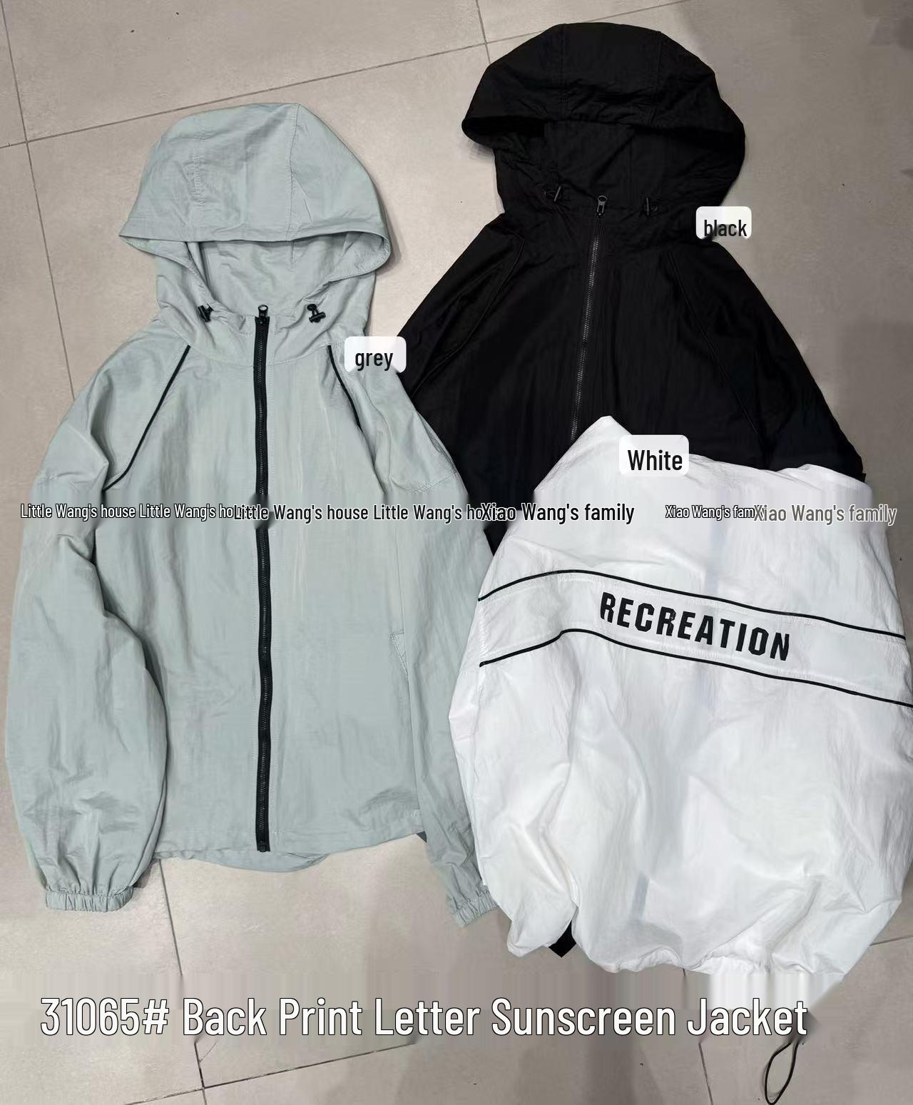 

Весенне-летняя куртка Сяо Вана в корейском стиле, свободного кроя, больших размеров, повседневная, тонкая, с капюшоном и защитой от солнца, с надписью One Size чёрный