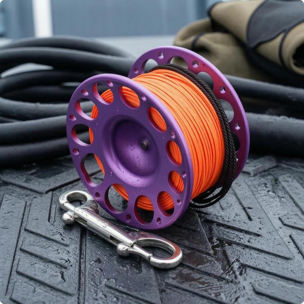 Diving Finger Spool Reel DoubleDisc Perforated Outdoor Gear