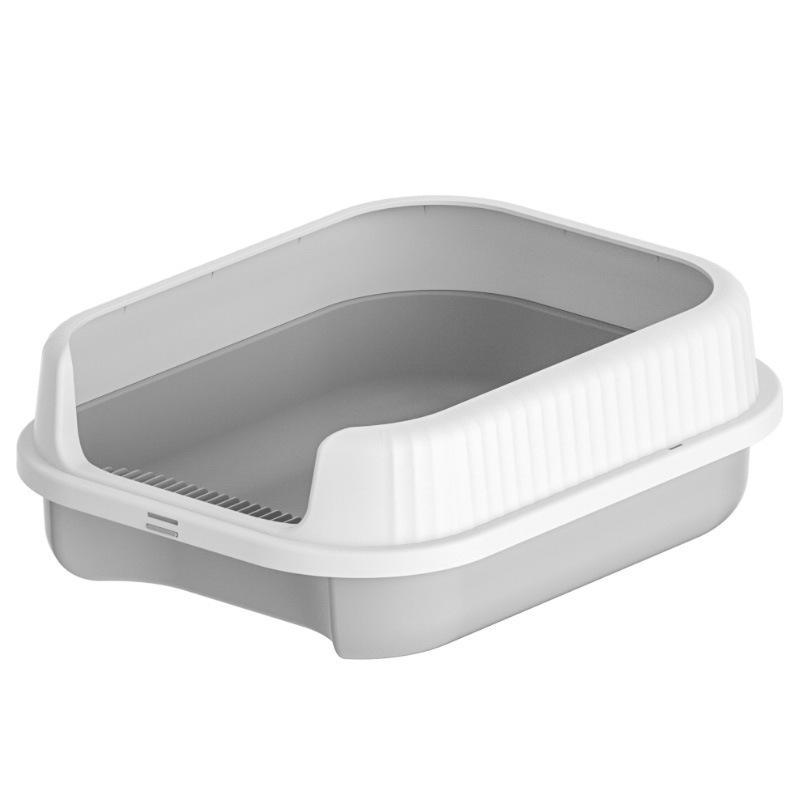 Semi-Enclosed Cat Litter Box with High Sides - Splash-Proof Toilet & Shovel, Free Shipping