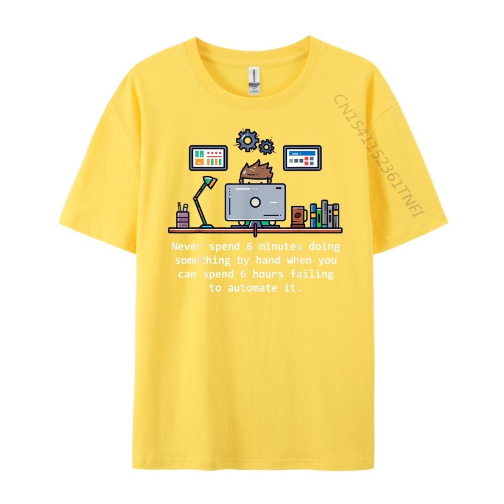 Computer Science Automation Joke Grey Shirt Graphic Tee Oversized T Shirt Men Free Shipping Clothes Leisure