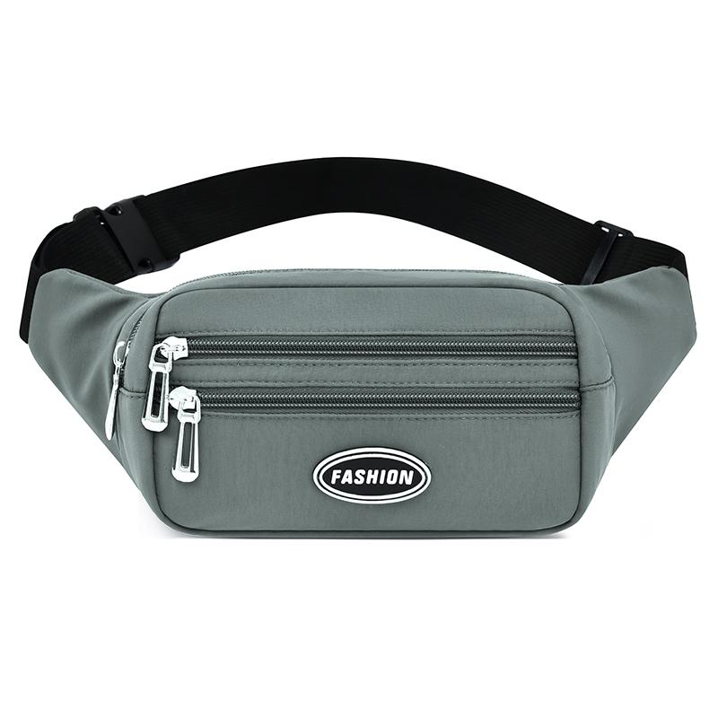 

Унисекс Нагрудная сумка Водонепроницаемая сумка для спорта на открытом воздухе Холщовая сумка Корейский стиль Поясная сумка Сумка-банан Кроссбоди Мужская сумка-банан серый