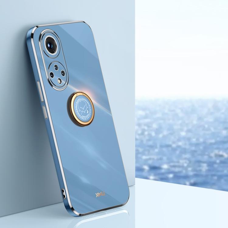 

Чехол для телефона Honor 50 XINLI Straight Edge 6D Electroplate TPU с держателем для кольца For Honor 50 синий