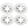 PATIKIL M4 Star Internal Tooth Lock Washers, 100 Pcs Push on Retaining Clips 304 Stainless Steel Quick Speed Locking Washers for Fastening, Silver