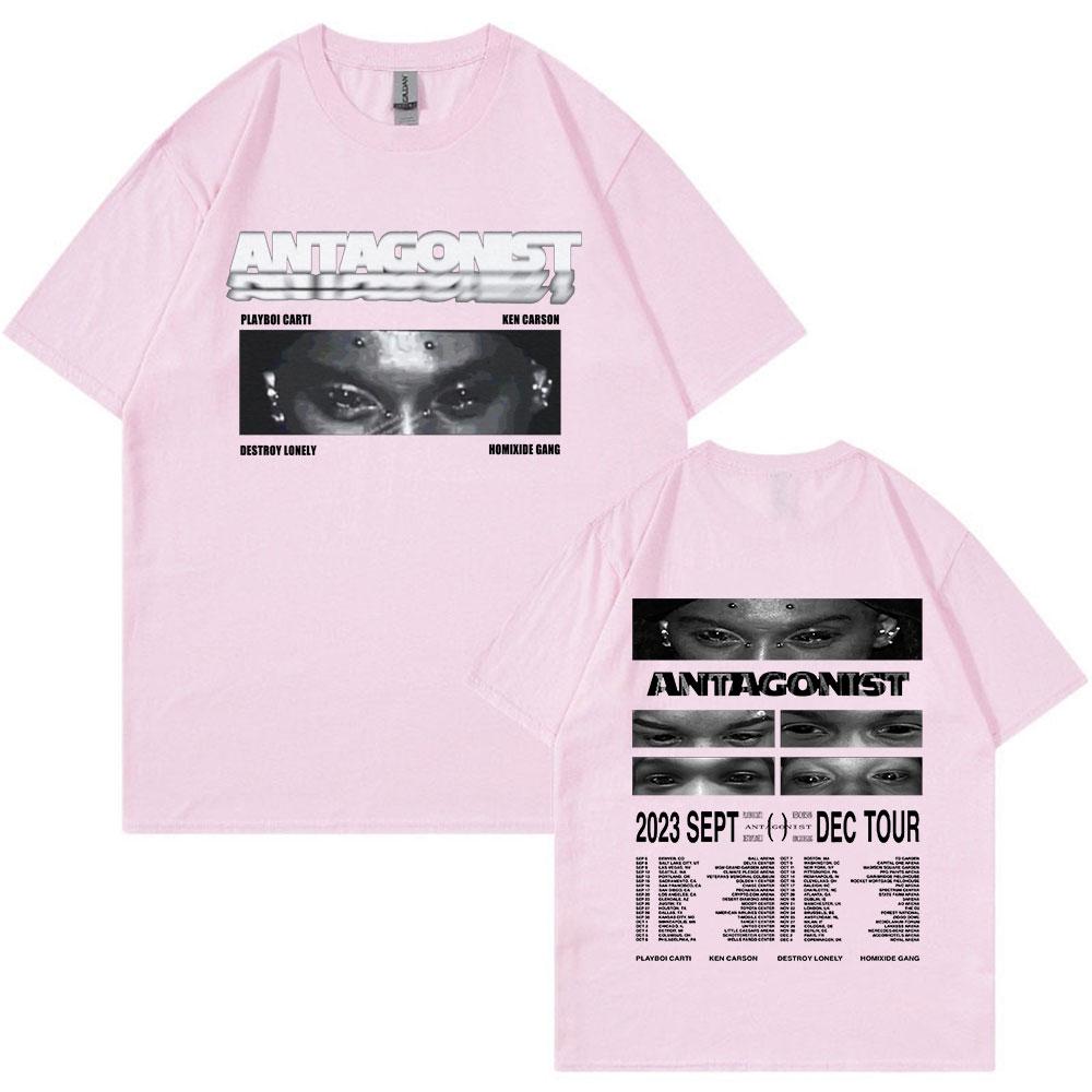 Rapper Playboi Carti Antagonist Tour T-shirt 2023 Concert Fans T Shirt Men's Fashion Hip Hop Short Sleeve Oversized T-shirts