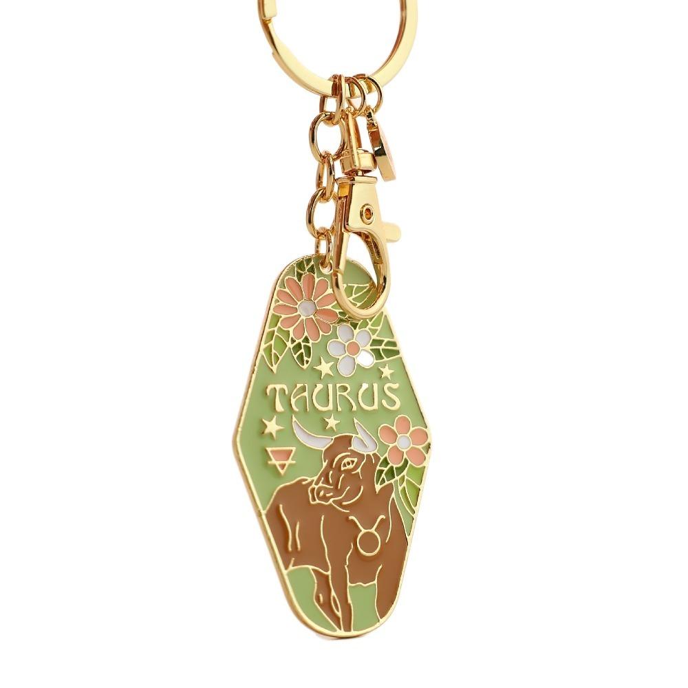 Lion Constellation Metal Pendant Capricorn Car Keyring 12 Constellation Keychain  Kids Girls