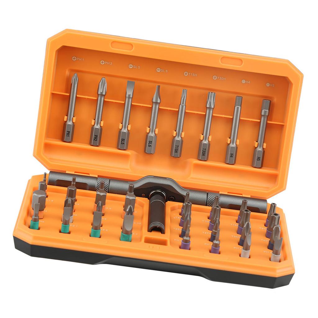 42 in 1 Ratchet Screwdriver Set Multi Functional S2 Alloy Steel Magnetic Screwdriver Bits with Ratchet Handle for Repair