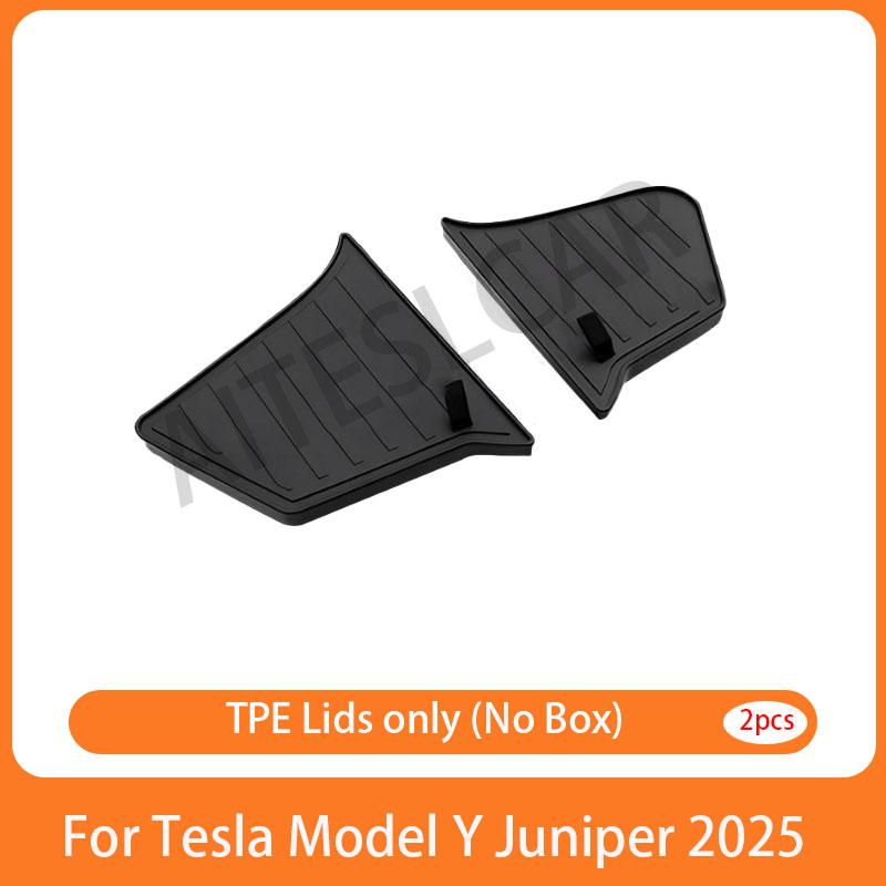 

For Tesla Model Y Juniper Trunk Organizer Side Storage Box Boot Organizer Flocked TPE Mat Anti-dirty 2025 Car Travel Accessories TPE cover 2pcs