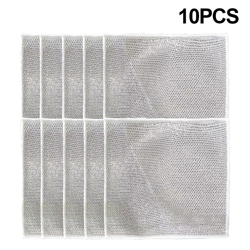 

Multipurpose Scrubbing Wire Dishwashing Rags Non-Scratch Cleaning Cloth (10Pcs)