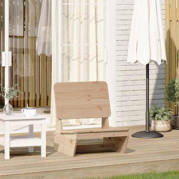 VidaXL Chaise de jardin 60x64x70,5 cm bois de pin massif, siège de jardin, chaise d'extérieur, chaise de balcon, chaise de 859307